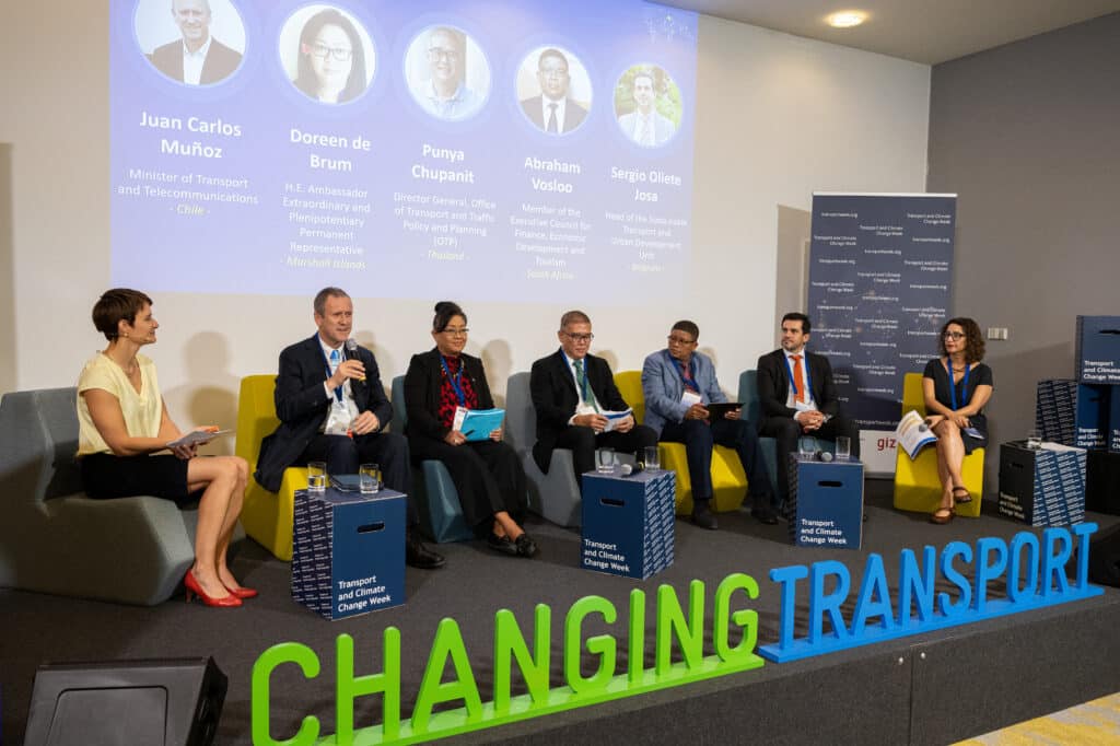 High-level panelists at 6th Transport and Climate Change Week discuss ambitious climate action in transport.